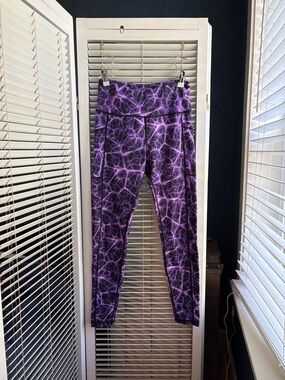 Constantly Varied Gear CVG Purple Lightning-Print Leggings Size S